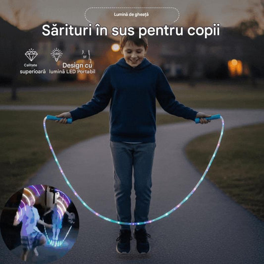 🏃【Cumpără 2, primești 2 gratis】🌈 Coardă de sărit cu lumină LED pentru copii