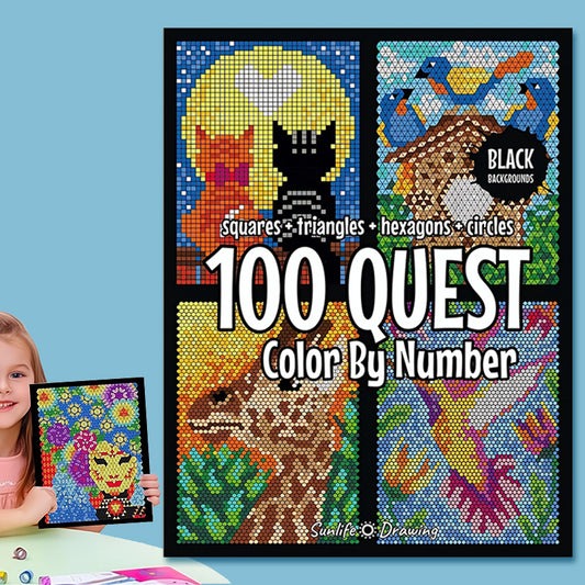 50% reducere 🎄🎨 Carte de colorat cu numerele 100 QUEST