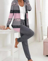 【🏆️Bestseller】🔥 Set nou casual două piese, model toamnă-iarnă (mânecă lungă + pantaloni lungi)