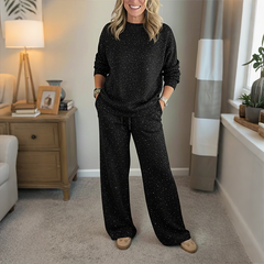 📢📢50% reducere! 🎅 Set din două piese pentru femei: pulover cu paiete + pantaloni cu paiete