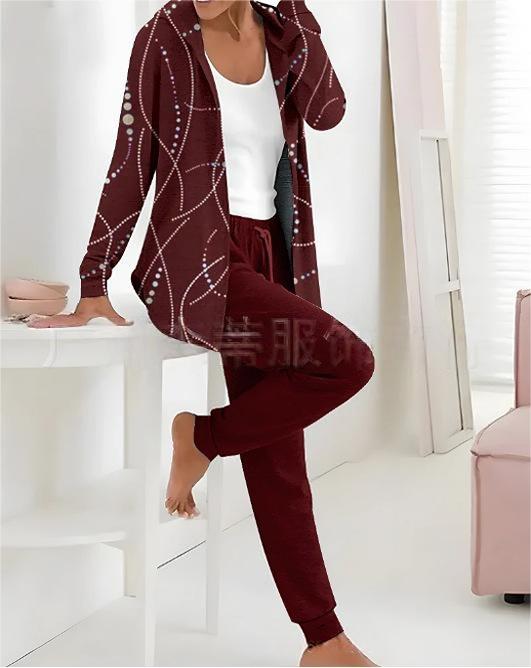 【🏆️Bestseller】🔥 Set nou casual două piese, model toamnă-iarnă (mânecă lungă + pantaloni lungi)