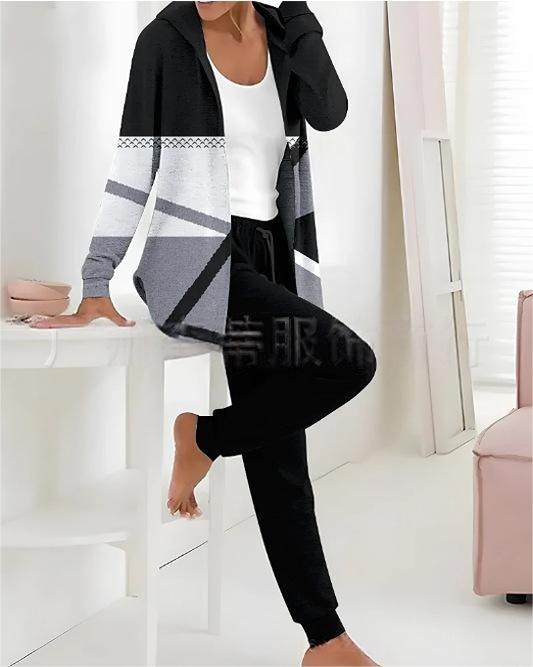 【🏆️Bestseller】🔥 Set nou casual două piese, model toamnă-iarnă (mânecă lungă + pantaloni lungi)