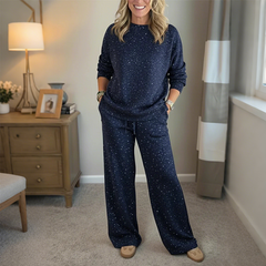 📢📢50% reducere! 🎅 Set din două piese pentru femei: pulover cu paiete + pantaloni cu paiete