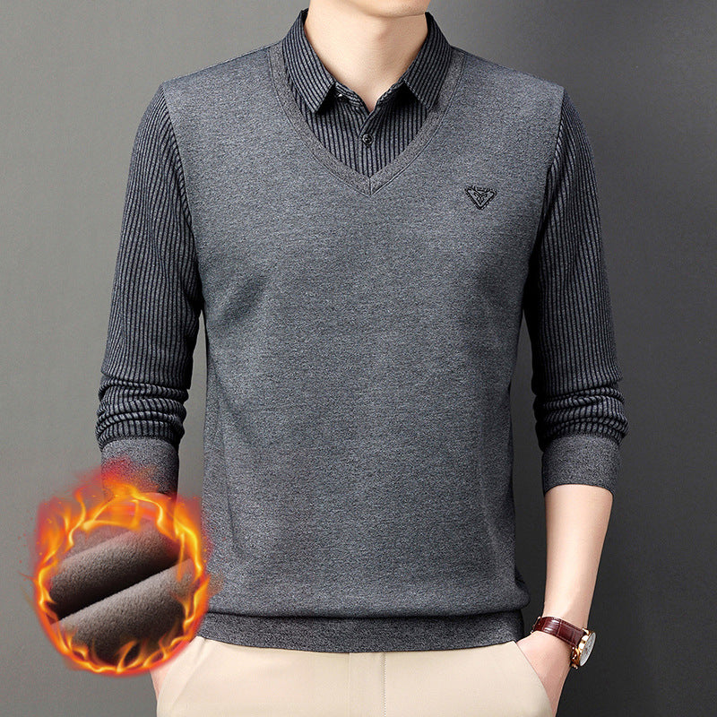 🔥M-4XL🔥Top cald pentru bărbați din cașmir premium, din două piese, all-in-one