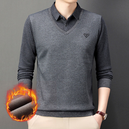 🔥M-4XL🔥Top cald pentru bărbați din cașmir premium, din două piese, all-in-one