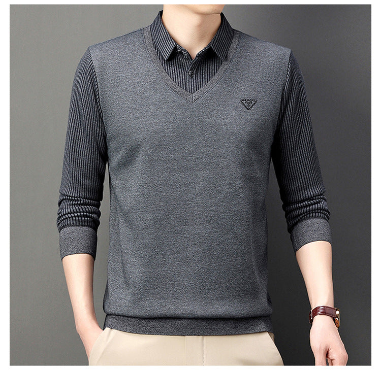 🔥M-4XL🔥Top cald pentru bărbați din cașmir premium, din două piese, all-in-one