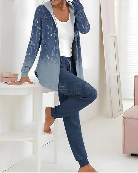 【🏆️Bestseller】🔥 Set nou casual două piese, model toamnă-iarnă (mânecă lungă + pantaloni lungi)