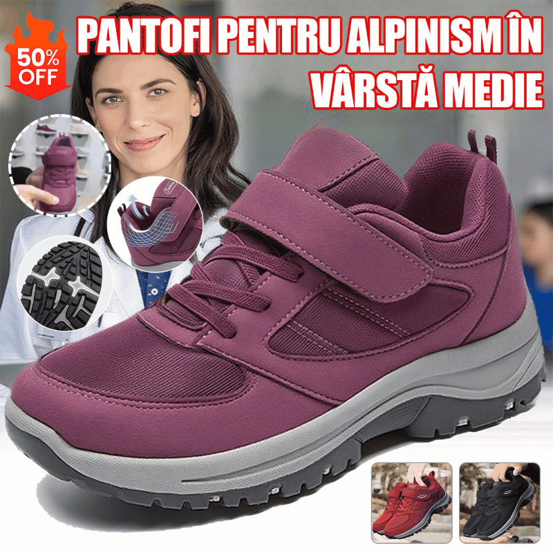 🔥【59% REDUCERE】Pantofi ortopedici anti-alunecare pentru femei, cu suport pentru arc