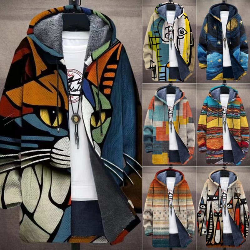 【S-4XL】 Haină bărbatitoare de toamnă-iarnă pentru timp liber, confecționată din lână groasă și catifea