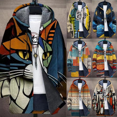 【S-4XL】 Haină bărbatitoare de toamnă-iarnă pentru timp liber, confecționată din lână groasă și catifea