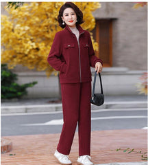 🔴【Reduceri la produse noi】💥【M-4XL】Costum casual de damă din catifea și îngroșat (sacou + pantaloni)