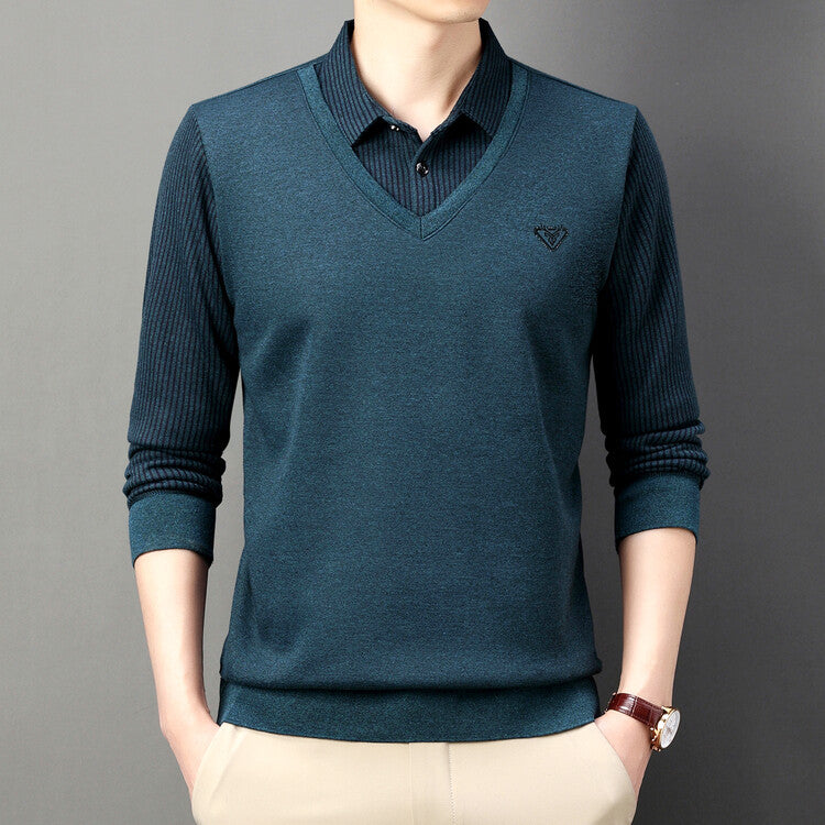 🔥M-4XL🔥Top cald pentru bărbați din cașmir premium, din două piese, all-in-one